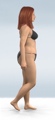 normalgewichtiges Model von der Seite